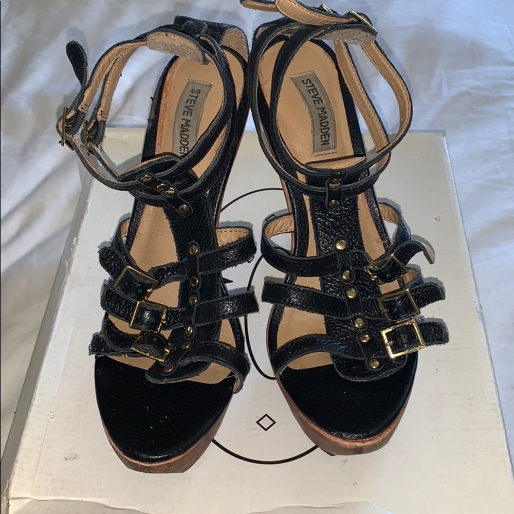 Steve Madden Black Strappy Heel